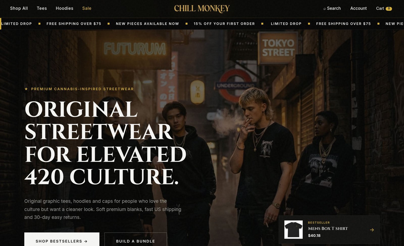Chill Monkey online store: premium streetwear