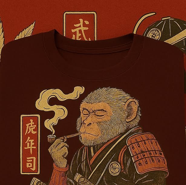 Chill Monkey Instagram post: t-shirt with samurai artwork