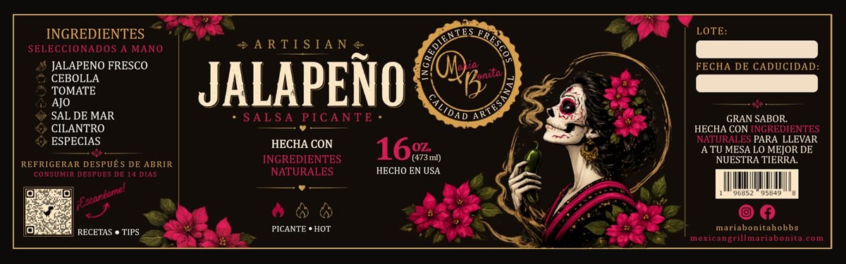 María Bonita craft salsa labels